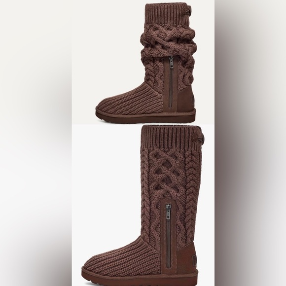 UGG Classic Cardi cabled knit boots burnt cedar - Picture 2 of 12